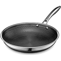 HexClad Hybrid Nonstick Frying Pan, 10-Inch, Stay-Cool Handle, Dishwasher and Oven-Safe, Induction Ready, Compatible with All