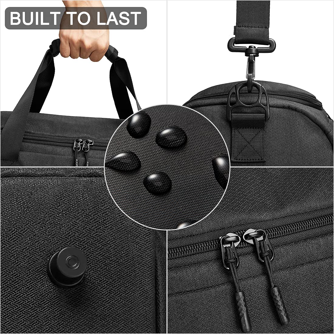 SOAEON Gym Bag for Men Women, Small Fitness Workout Sports Bag with Wet Pocket & Shoes Compartment, Water Resistant Overnight Weekender Duffel Bag