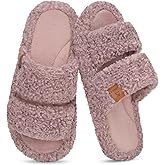ATHMILE House Slippers for Women with Platform Memory Foam Arch Support Open Toe, Fuzzy Fluffy Cozy Womens Slippers for Home Indoor Outdoor Bedroom Ladies Christmas Gifts Pantuflas Para Mujer