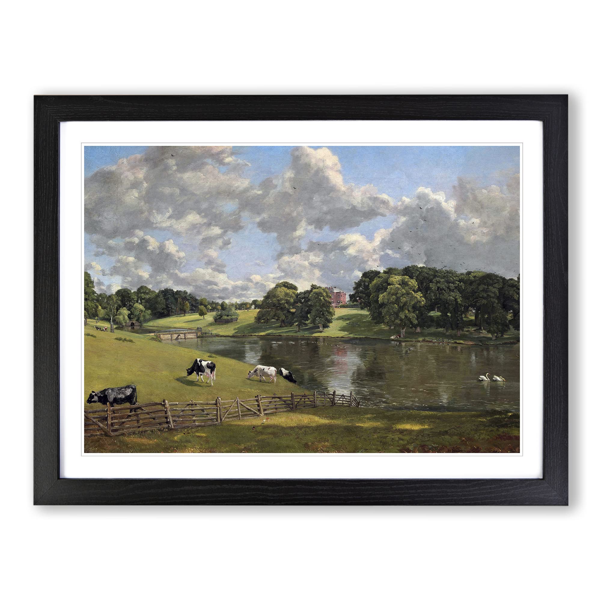 John Constable Wivenhoe Park Framed Print | A4 Black Framed Wall Art | Ready to Hang | Modern Nature Picture | Living Room Bedroom Lounge Office