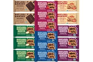 LA VOIE FOODS Nature's Bakery Fig Bars Variety Pack 16ct - Whole Wheat Grain Apple, Chocolate Brownie, Blueberry, Raspberry, Original, Oatmeal Strawberry, Peach - Non GMO, Non Dairy, Plant Based, healty Snack Variety Fig Bar Mixed