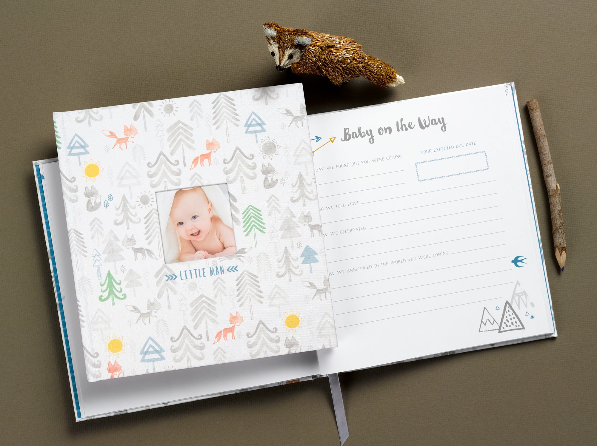 C.R. Gibson Little Man Perfect-Bound Memory Book for Newborn and Baby Boys, 9.5