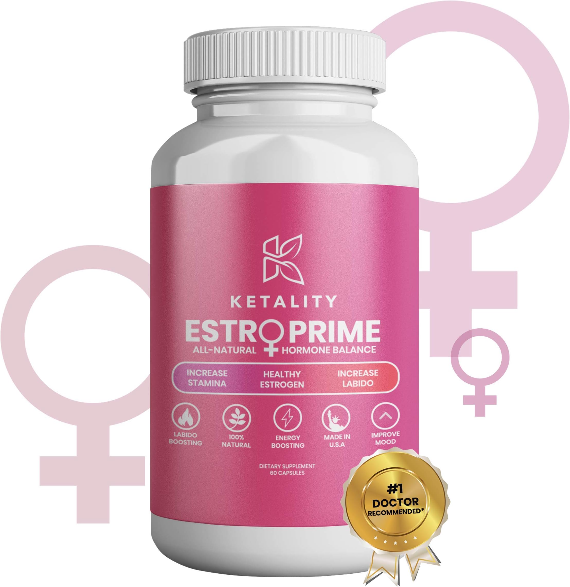 Ketality - Female Libido Enhancement Supplement Pills w/Maca, Tribulus & Ashwagandha | 1200mg for Excitement, Desire & Energy Vitamins for Women | B12, Red Panax Ginseng, Dong Quai & Gingko | 60 Caps