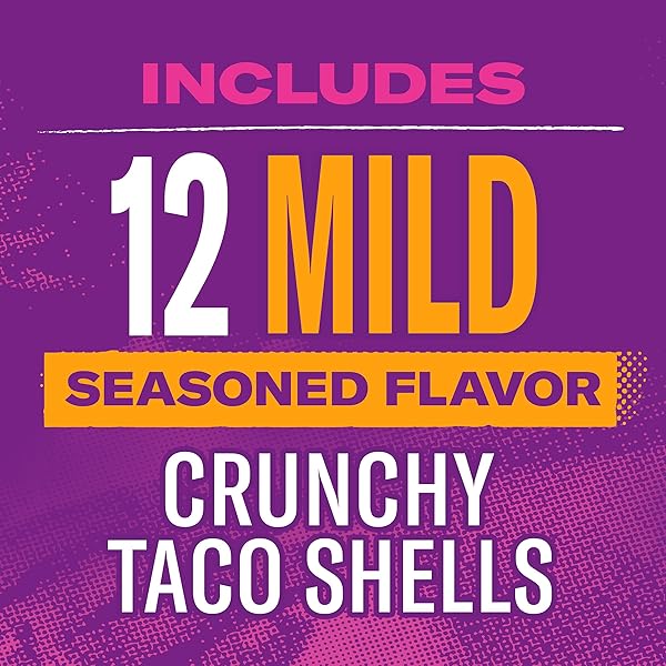 TACO BELL MILD SEASONED FLAVOR CRUNCHY TACO SHELLS, 12 CT, 4.8 OZ BOX