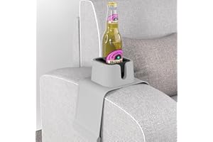 vodvob Couch Cup Holder,Anti-Spill Sofa Cup Holder Silicone Coaster,Suitable for Sofa Recliner Armchairs,Gray