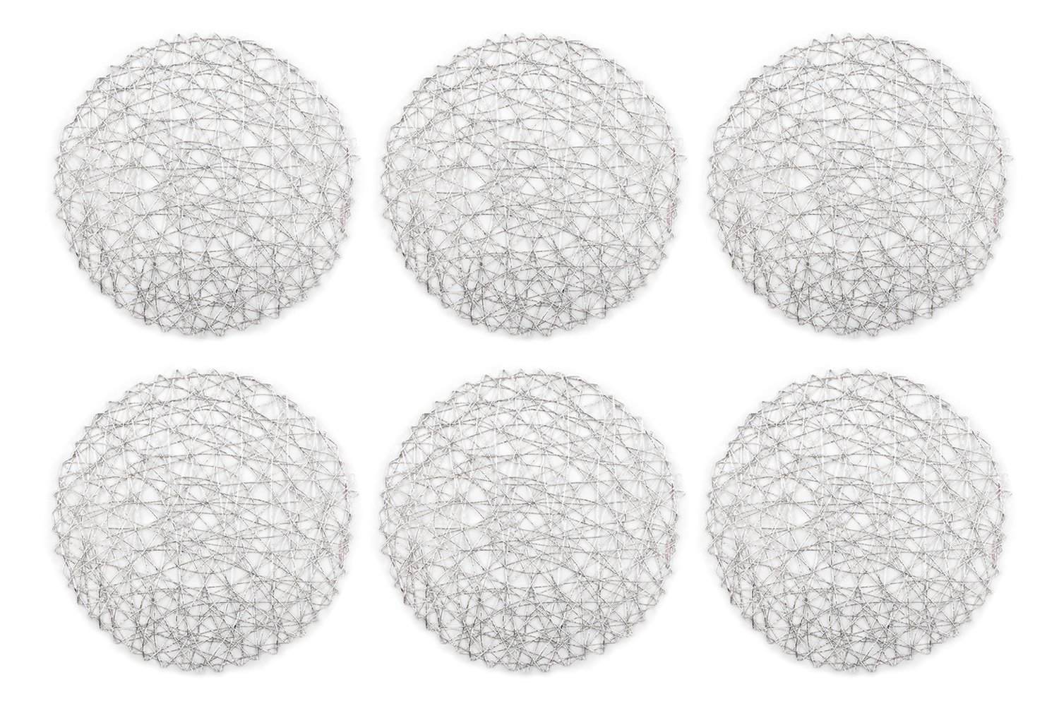 DII Holiday or Event Decor, Paper, Silver, Reversible Round Placemat Set, 15" Dia โ image 1