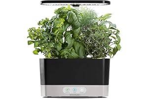 AeroGarden Harvest Indoor Garden Hydroponic System with LED Grow Light and Herb Kit, Holds up to 6 Pods, Black