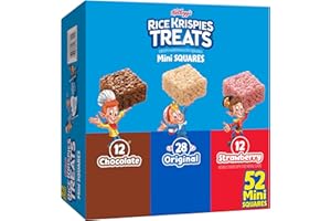 Rice Krispies Treats Mini Crispy Marshmallow Squares, Kids Snacks, Lunch Snacks, Variety Pack, 20.1oz Box (52 Bars)
