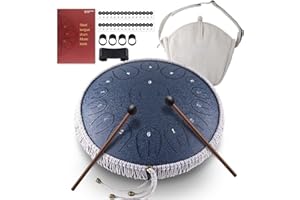 BURNING&LIN Steel Tongue Drum 15 Notes 14 Inches Tongue drum Handpan Drum Percussion for Meditation Yoga Musical Education Best Gift for Adult& Kids