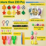 Loomartic 6000+ Elastic Rubber Loom Bands Kit Multicolor with Beads & Tools view 4