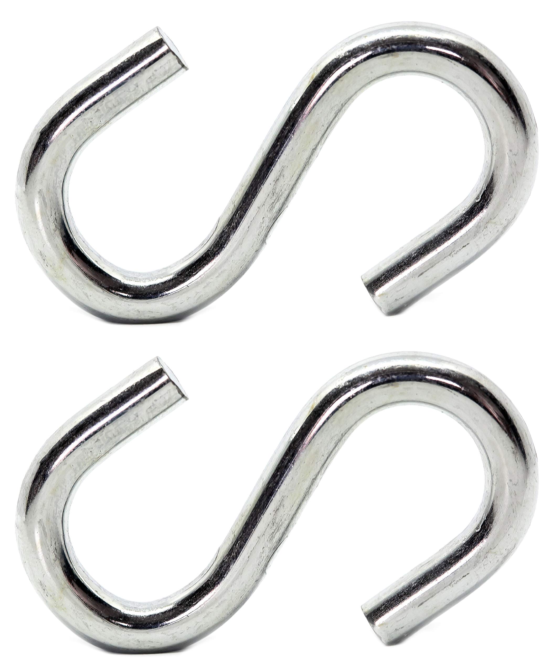 Screws City Heavy Duty S Hook 8mm Thick Hammock S-Hook 200kg Weight Capacity (Pack of 2) H08C/2