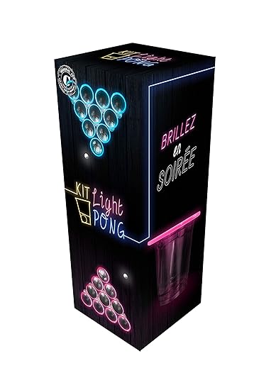 Original Cup Light Beer Pong Premium Qualität - 22 Große Amerikanische Becher - 24 Leuchtstäbe - 2 Beer Pong Bälle - Party Ga