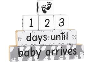 BLINKING STARS Pregnancy Announcement, Baby Reveal Countdown Due Date Blocks- Weeks/Days Until Baby Arrives, Announcing Pregnancy Countdown Blocks, Expecting Parents New Mom Gender Reveal Baby Shower Gifts