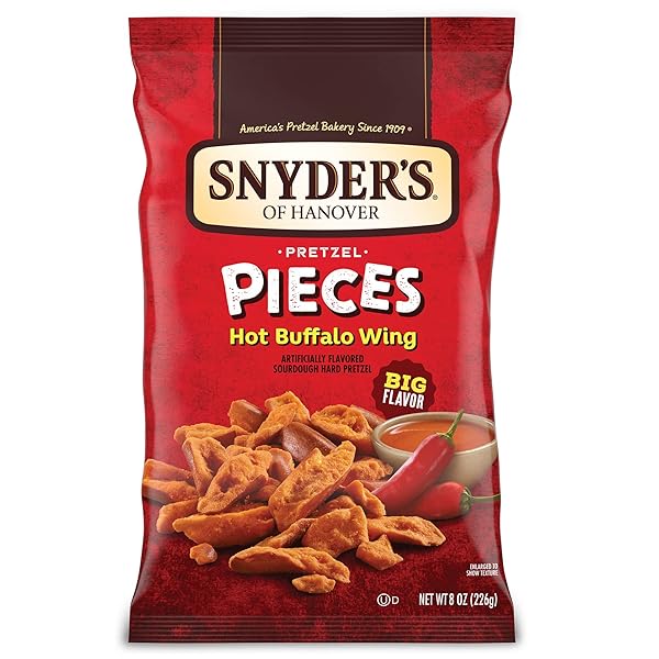 SNYDER’S OF HANOVER PRETZEL PIECES, HOT BUFFALO WING, 8 OZ