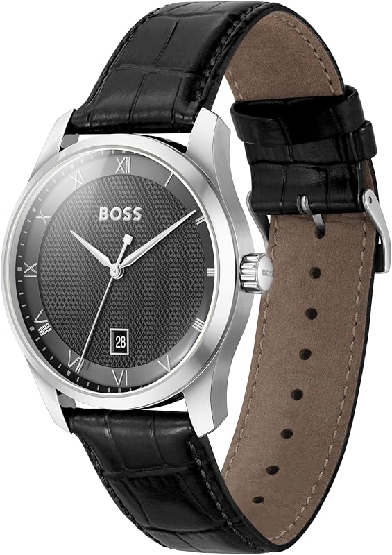 Analog Quarzuhr für Herren Kollektion PRINCIPLE mit Schwarzes Lederarmband - 1514122