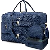 Large Women's Travel Duffel, Weekender with Shoe Compartment, Carry On Overnight Bag, Gym Duffel with Wet Pocket, Hospital Bags for Labor and Delivery - 3 PCS Set