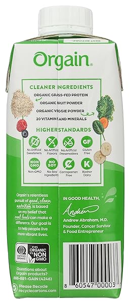 ORGAIN ORGANIC CREAMY CHOCOLATE FUDGE DRINK, 11 FZ