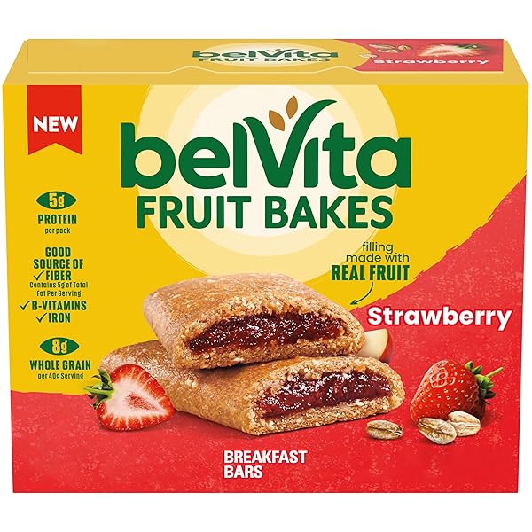 BELVITA FRUIT BAKES, STRAWBERRY, SOFT BAKED BREAKFAST BARS,...