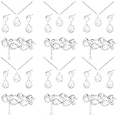 Uqvn Will You Be My Bridesmaid Jewelry Set for Wedding of 4, 6, 8 - Silver, Gold, Rose Gold Bridesmaid Necklace, Earrings, Bracelet Set - Proposal Gifts