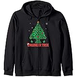 Christmas Engineer tree | Mechanical Engineering Gift Zip Hoodie