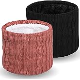 Wandx Kids Winter Fleece Neck Warmer Gaiter Children Cold Weather Face Cover Knitted Wide Stripes Ski Mask for Boys Girls