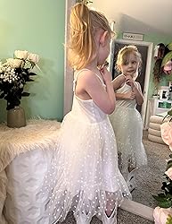 Arshiner Kids Girls Tulle Dress White Tutu Birthday