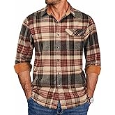 COOFANDY Men's Long Sleeve Button Down Flannel Shirt