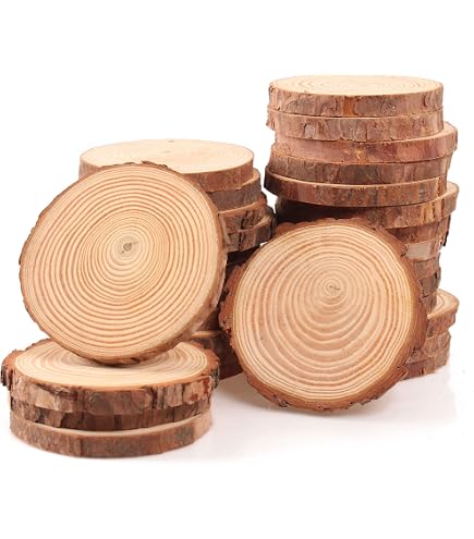 Lot De 6 Disques En Bois Naturel Avec Écorce | 16-17 Cm De Diamètre | Pour Déco, Loisirs Créatifs, Noël