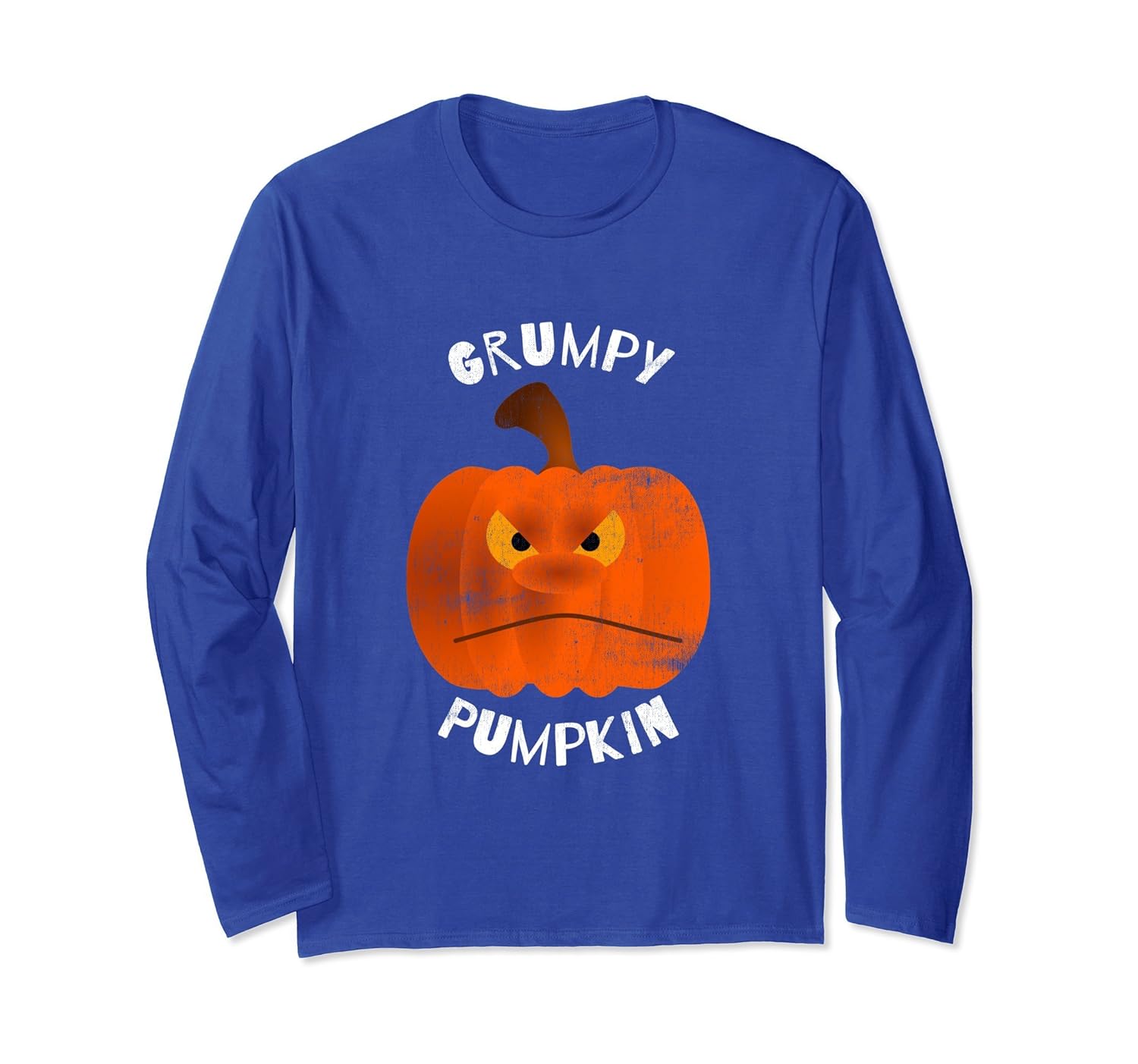 Grumpy Pumpkin Vintage Halloween Fall Long Sleeve Shirt-ANZ