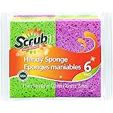 Cleaning Scrub Sponge by Scrub-it - Scrubbing Dish Sponges Use for Kitchens, Bathroom & More - 6 Pack -Colors May Vary