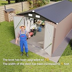 Aoxun 8'x15' Outdoor Metal Storage Shed with