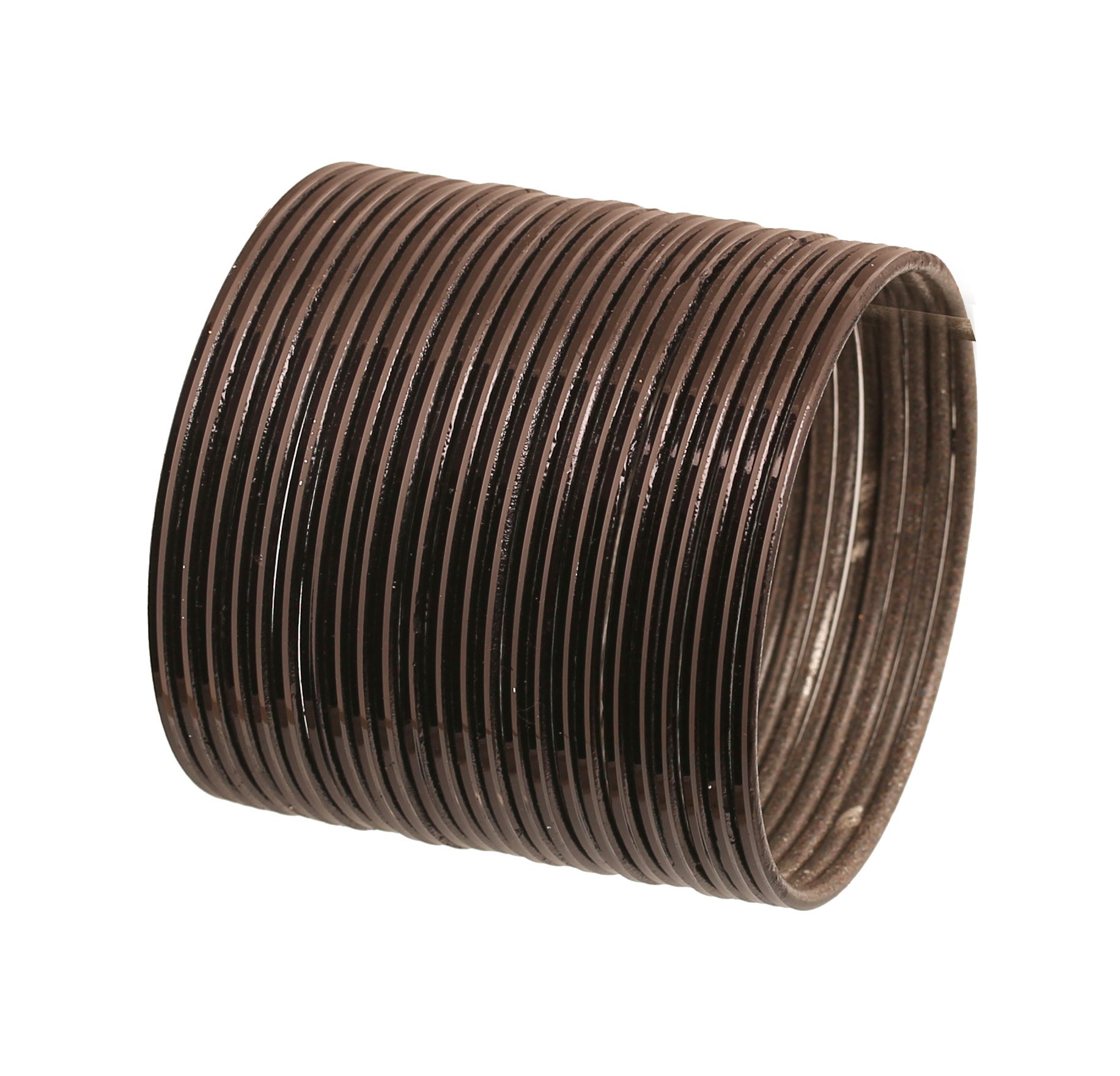 Touchstone "Colorful Bangle Collection Pretty Attractive Look Jet Black Textured Color Indian Bollywood Thin Designer Jewelry Metal Bangle Bracelets for Women. Set of 24.