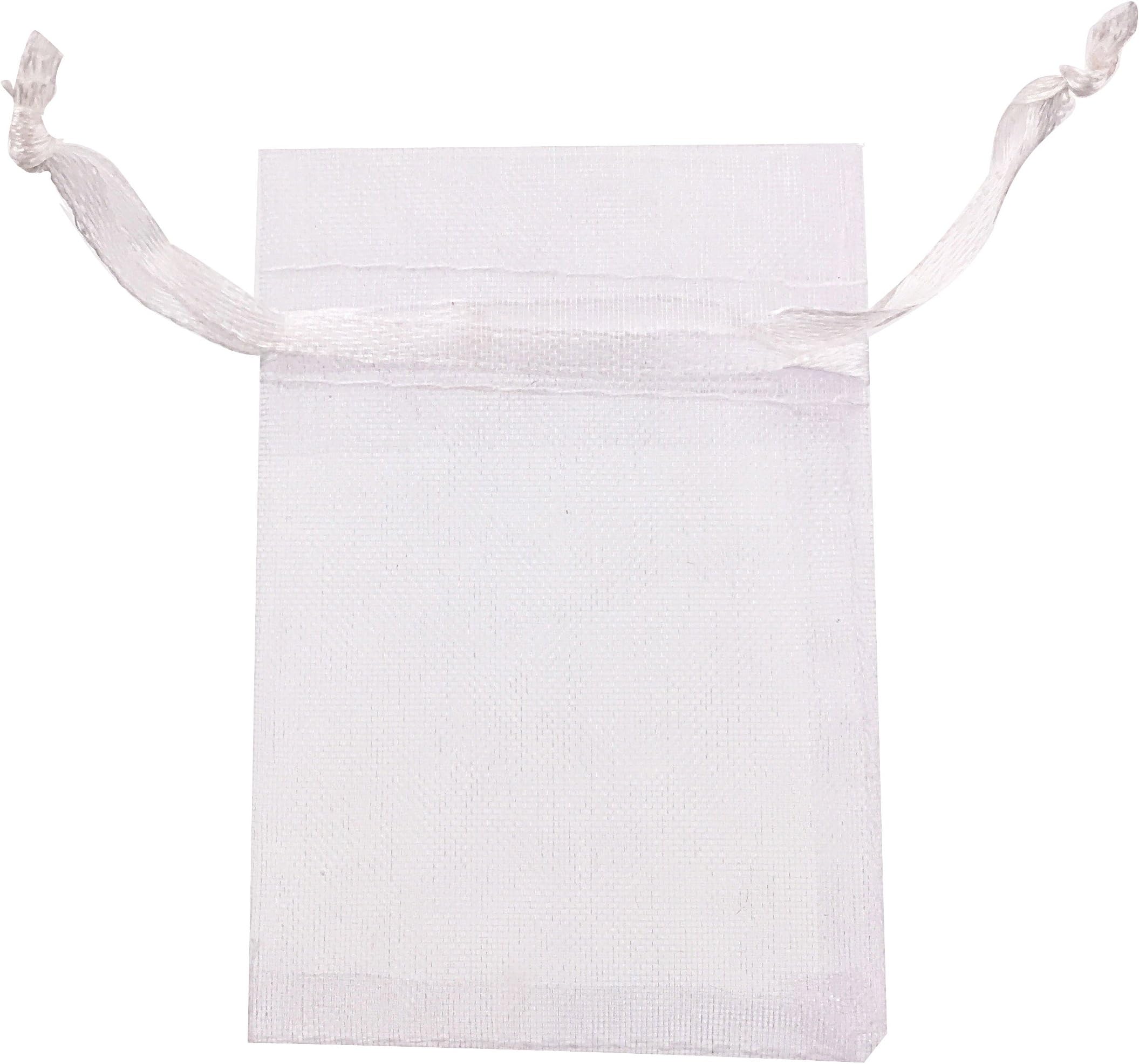 ATCG 200pcs 3x4 Inches Drawstring Organza Pouches Wedding Party Jewelry Favor Gift Candy Bags (White)