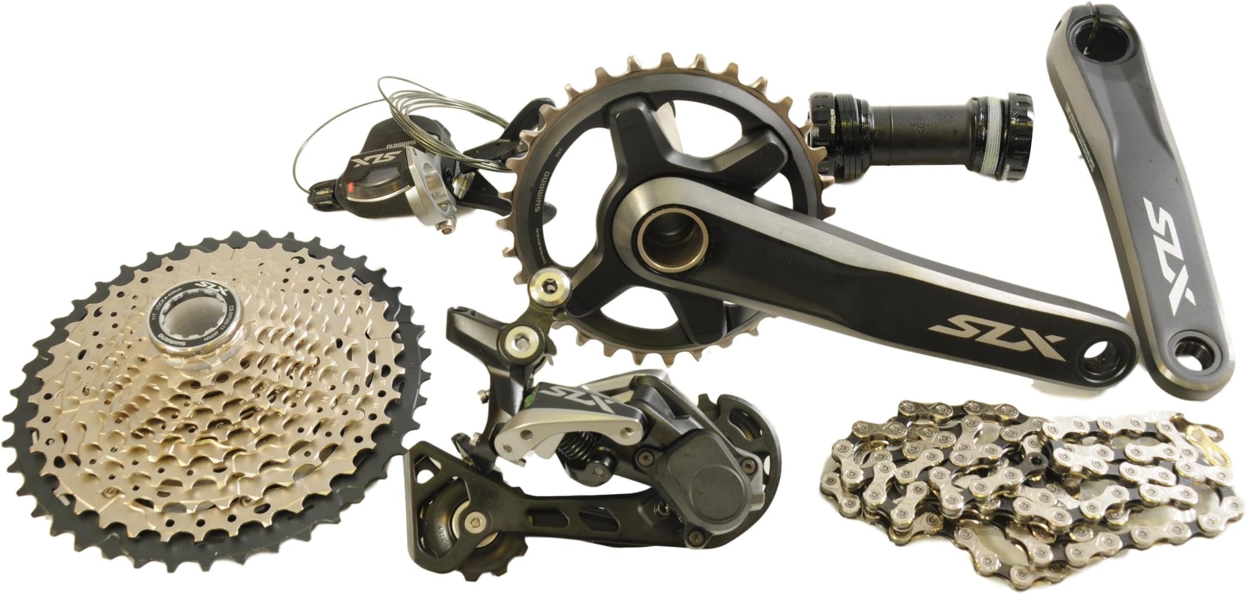 PCM SHIMANO SLX DRIVETRAIN M7000 11 SPEED GROUP SET, CHAINSET, MECH, CASSETTE BB CHAIN
