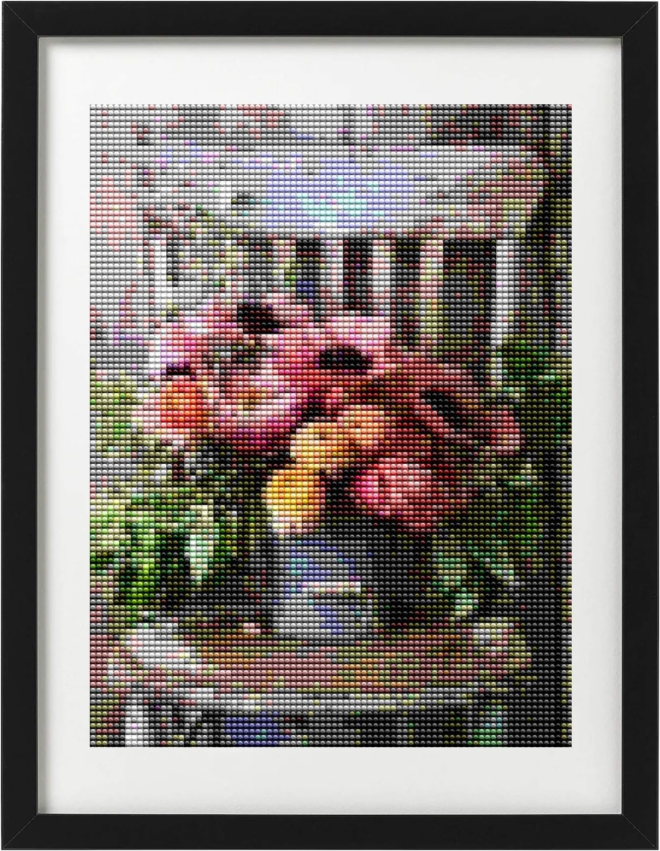 DIY 5D Diamond Painting by Number Kits, Diymood Painting Chair Pink Flower Paint with Diamonds Arts Full Drill Canvas Picture for Home Wall Decor 30x40cm(12x16inch)