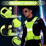 Uncle Paul Reflective Gears Safety Vest High Visibility Orange Green 56cm view 4