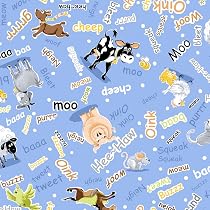 Amazon.com: Susybee Blue 100% Cotton Barnyard Blues Noises ...