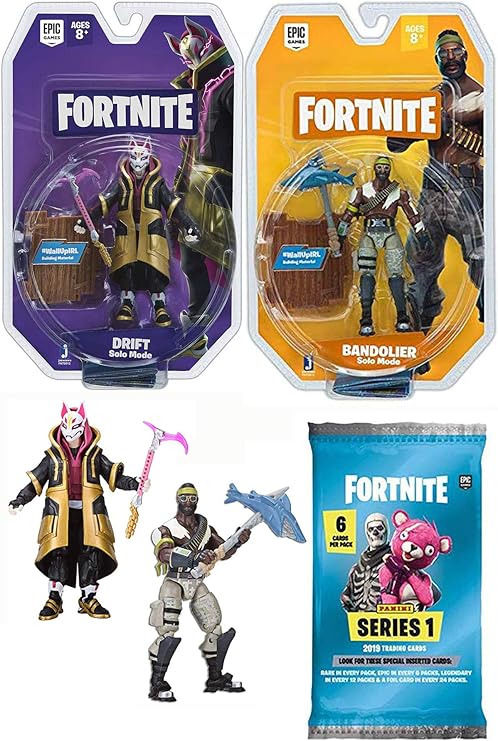 Amazon Fortnite ダブルフィギュア ウォールアップ ソロモードドリフト バンダリア シャーク 4インチ キャラクター トレーディングカードパック ゲーマー3アイテム フィギュア ドール 通販