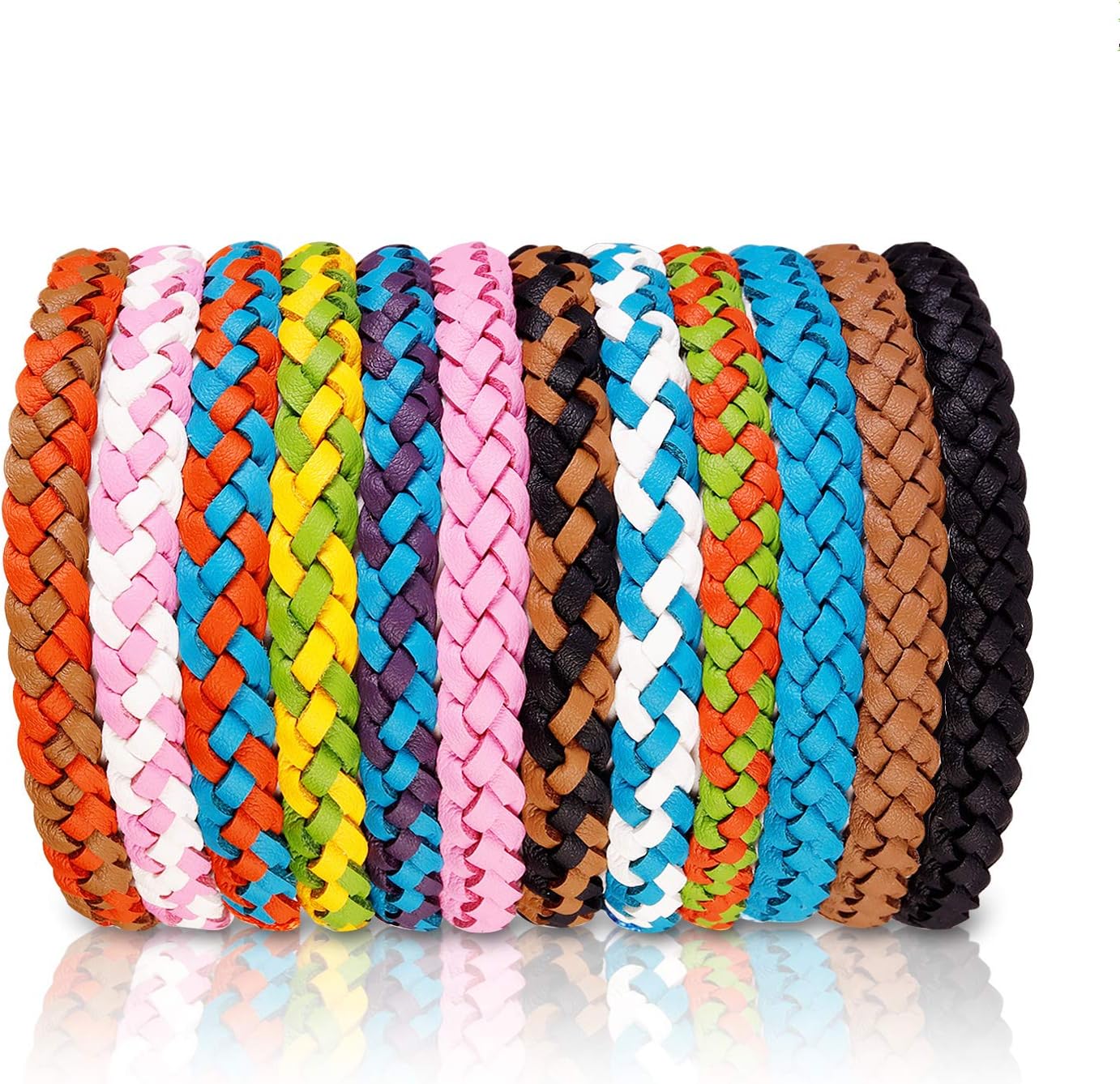 FULNEW Mosquito Repellent Bracelet 12 Pack Bug & Insect Repellent Bracelet 100% Natural DEET-Free Non Toxic Pest Control for Camping, Hiking, Outdoors