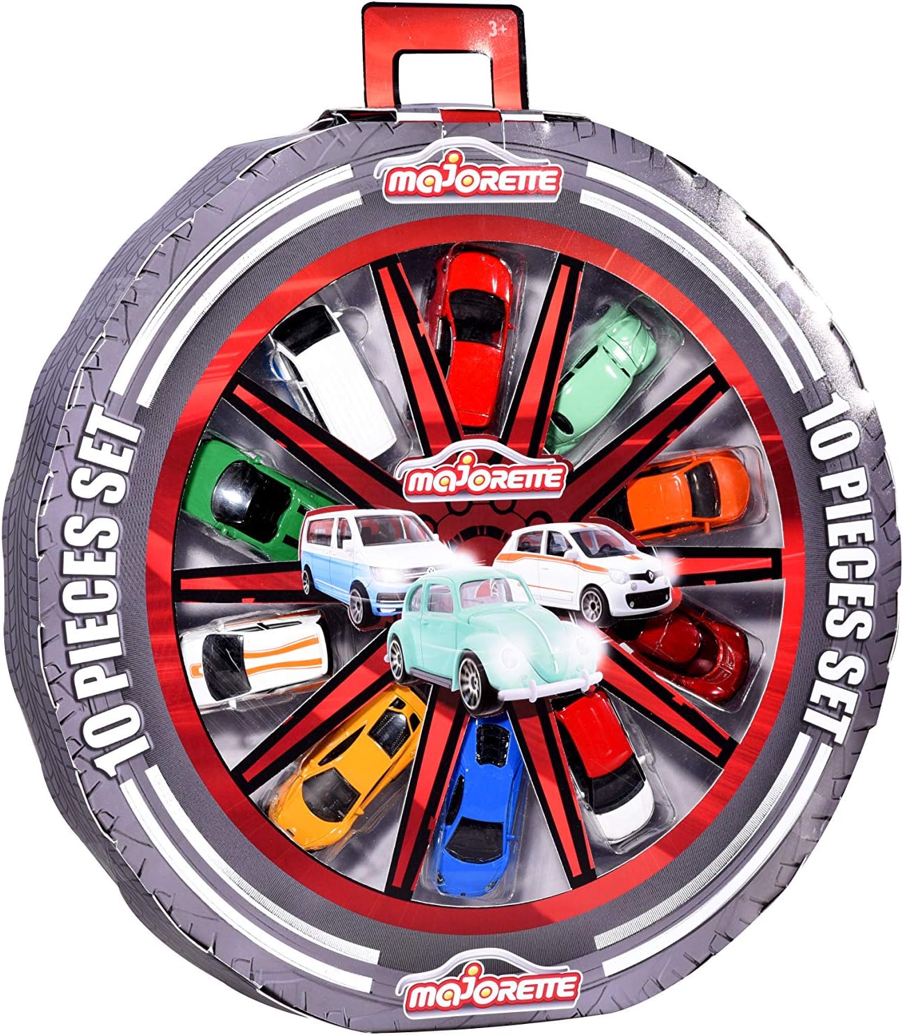 Majorette Rueda con 10 Coches de Metal de 7,5cm (Escala 1