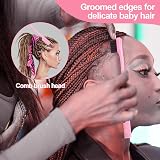 SWEET VIEW 3 Pcs Hair Brush Set Edge Brush Rat Tail Comb Teasing Pink view 3