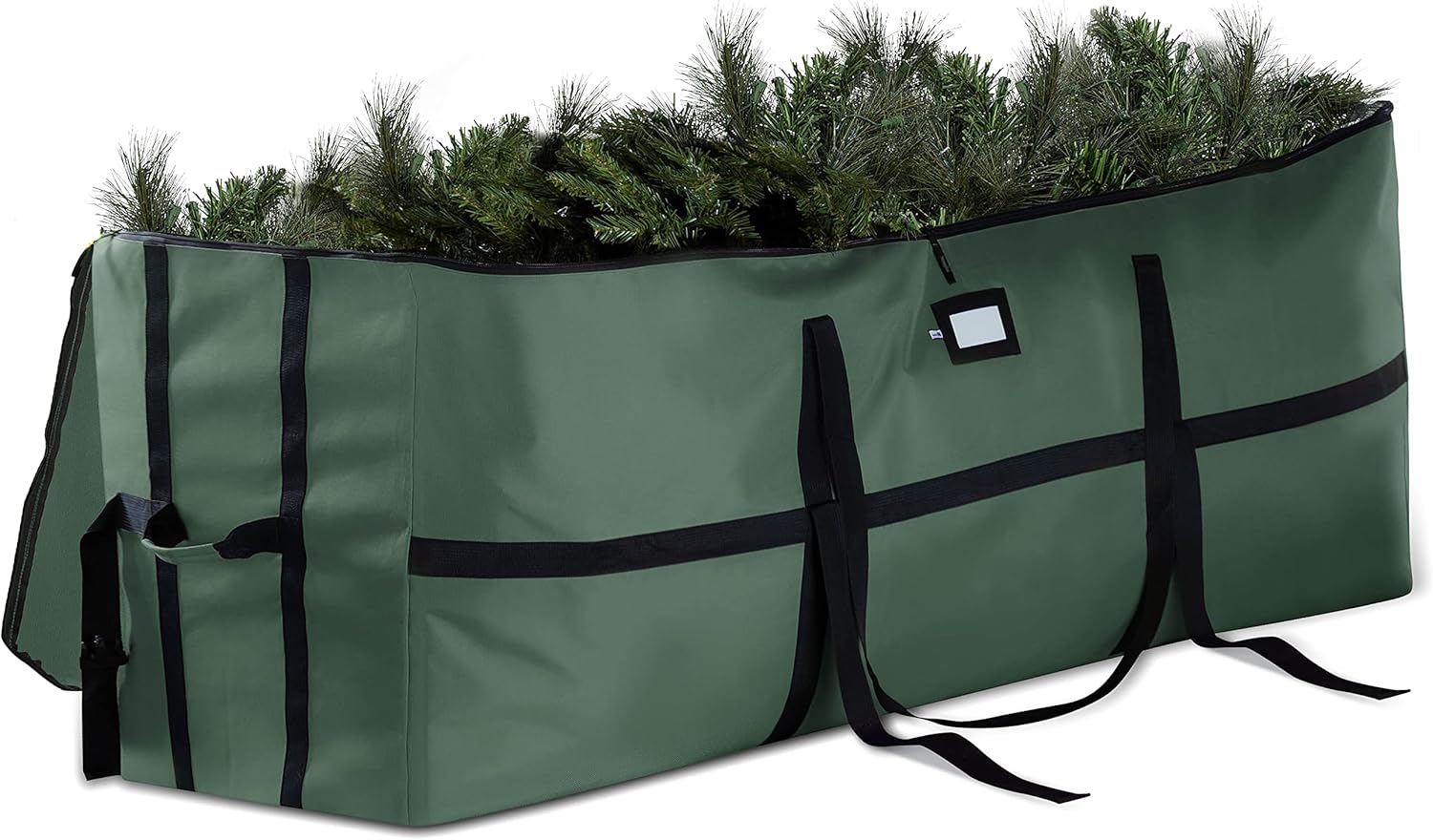 Holiday Décor Storage - Zober Christmas Tree Storage Bag 9 Ft - Artificial Disassembled Christmas Tree Storage - 2 Zipper, Durable Straps & Handles - XMas Tree Bag Made From Tear Proof 600D Oxford - Green