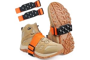 Ice Snow Cleat Crampons Walk Traction Cleat for Walking on Snow and Ice,7 Tungsten Studs Ice Grippers Slip-on Stretch Footwea