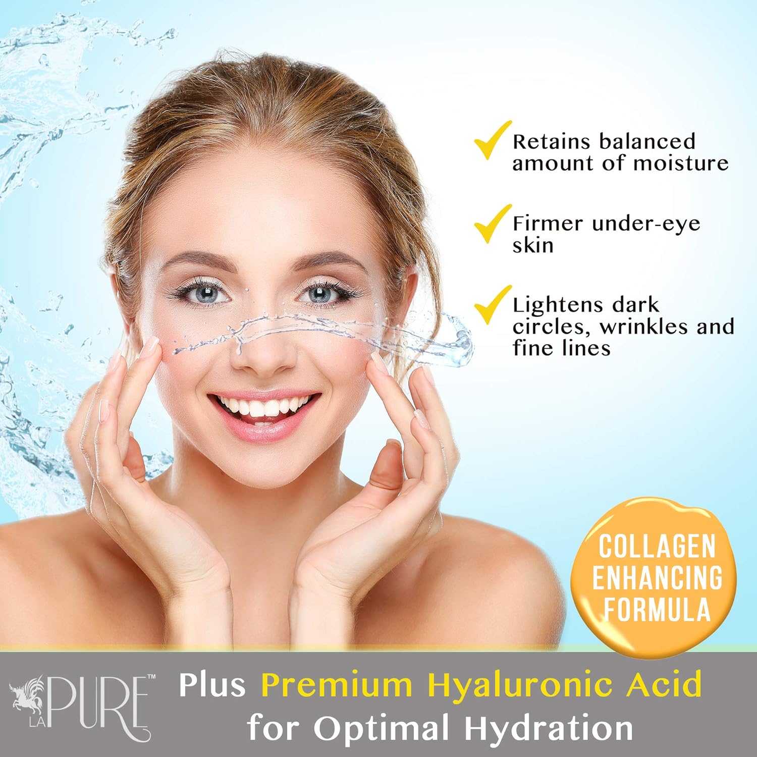 LA PURE 24K Gold Eye Treatment Masks - Under Eye Patches, Dark Circles Under Eye Treatment, Under Eye Bags Treatment, Eye Mask for Puffy Eyes, Anti-Wrinkle, Undereye Dark Circles, Gel Pads 15 Pairs : Beauty