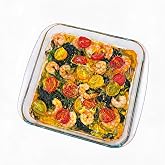 STRAKTIY 8&times;8 Glass Baking Dish, 1.6QT Square Glass Baking Pan, Baking Dishes for Oven