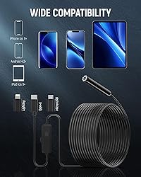 Endoscope Camera with Light, 1920P HD Borescope