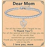 Nupdot Birthday Gifts for Mom, Silver Mom Infinity Heart Women Bracelets Mother's Day Christmas Jewelry Present for Mama from Daughter Son
