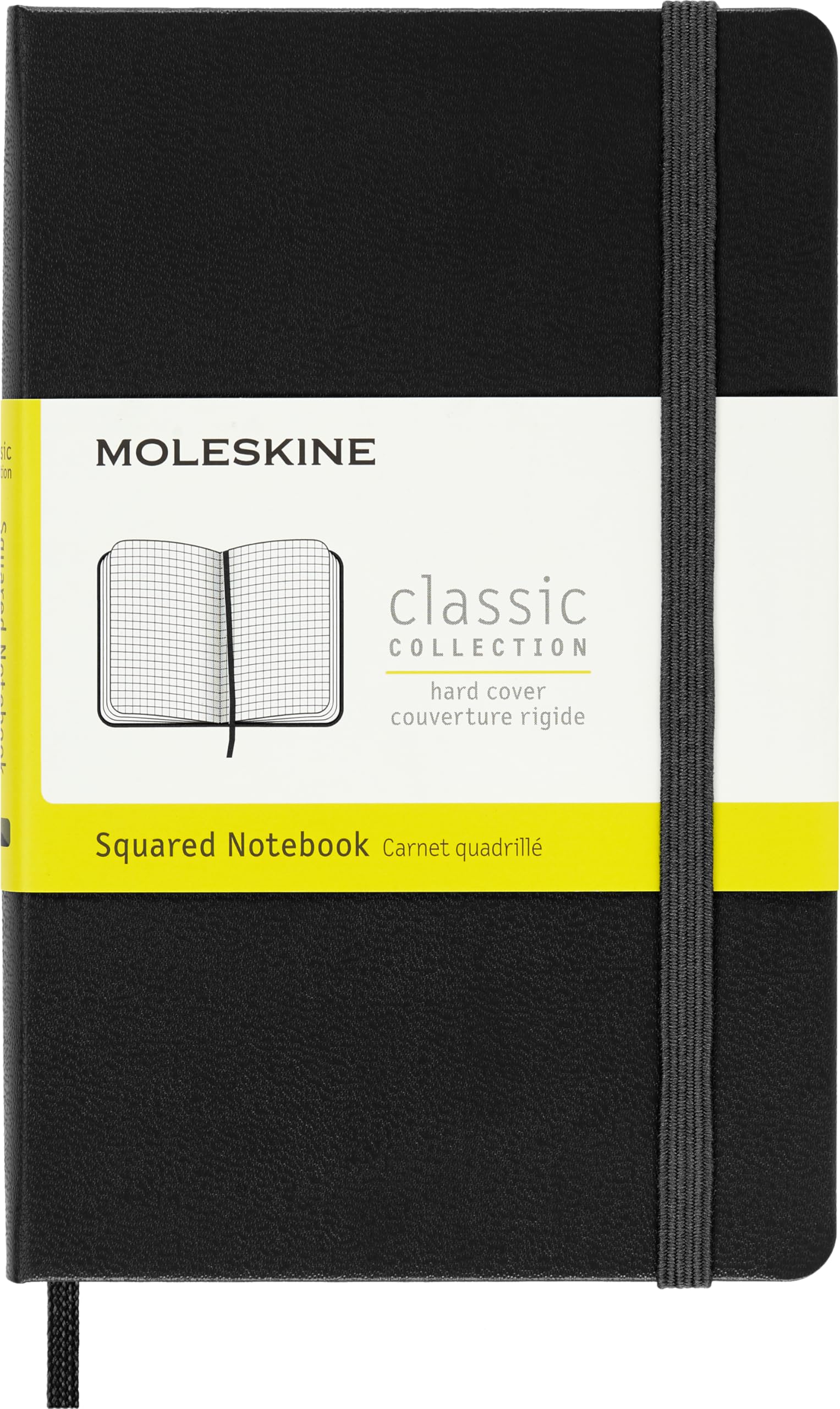 Moleskine Classic Notebook, Hard Cover, Pocket (3.5" x 5.5") Squared/Grid, Black, 192 Pages