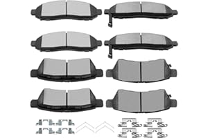 SCITOO Brake Pads Sets Front Semi-Metal Rear Ceramic Fit for 2005-2018 for Nissan Frontier, 2005-2015 for Nissan Xterra, 2009-2012 for Suzuki Equator