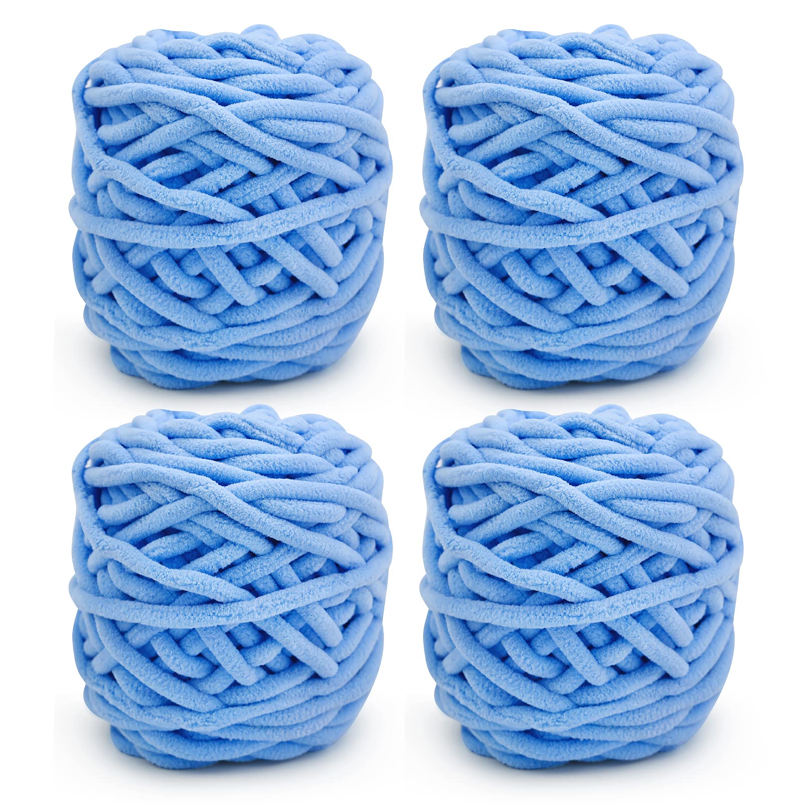 Knitting Wool Yarn 4 x 100g Multi-Colored Soft Chunky Yarn for Crochet Projects Making Plush Balls Handmade Bags Sweaters Shoes Hats Sweaters Blankets Scarves — image 1